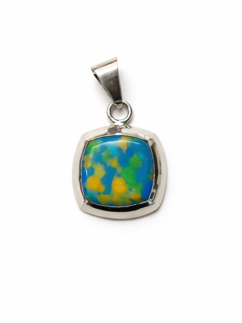 .925 Mexican abstract turquoise vintage  pendant necklace